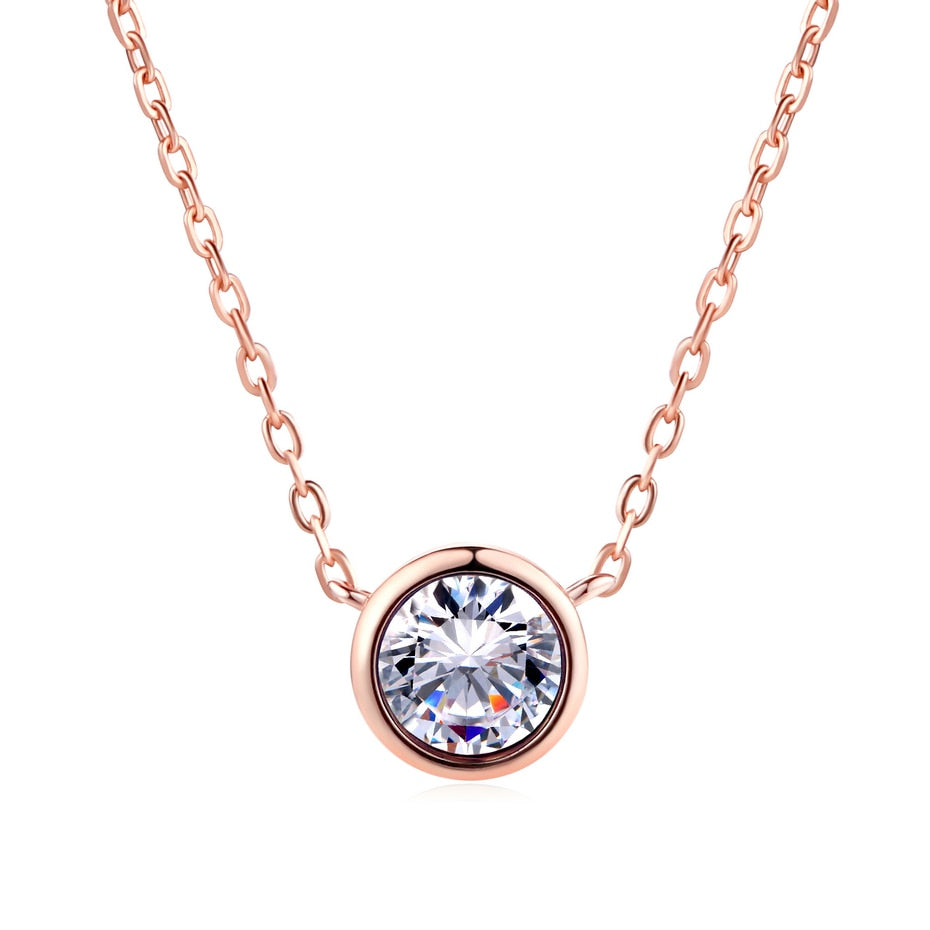 Simply Small Round Zirconia Stone Necklace