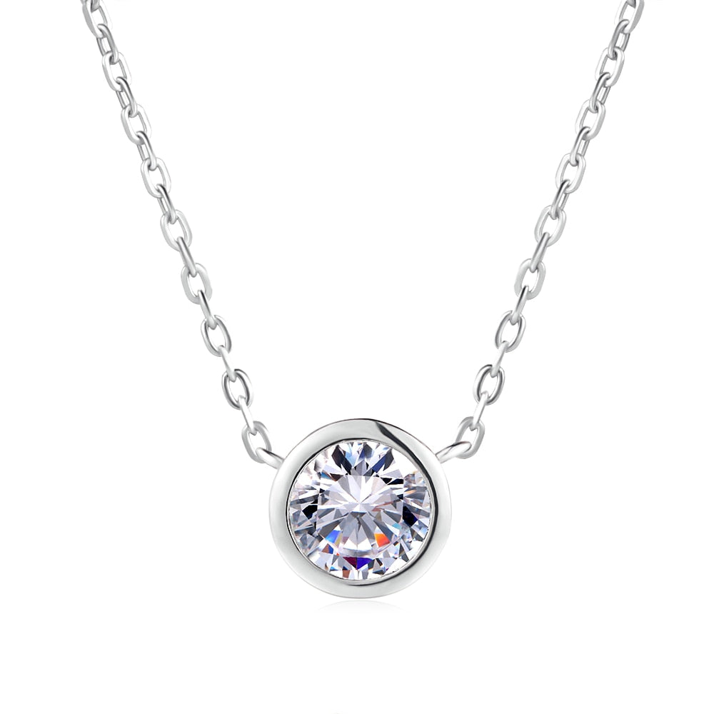 Simply Small Round Zirconia Stone Necklace