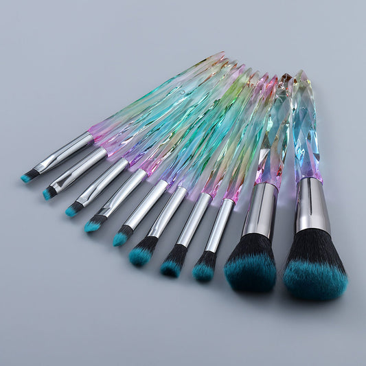 10pcs Crystal Pro Makeup Brushes Set