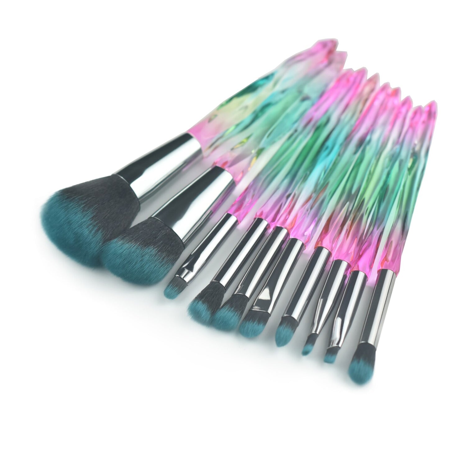 10pcs Crystal Pro Makeup Brushes Set